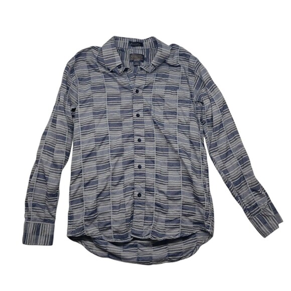Pendleton 100% Wool Shirt Mens‎ Medium Gray Button Up Striped Thomas Kay Classic - Picture 1 of 14